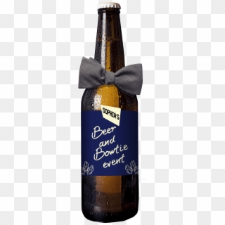 Beer And Bow Ties At Sophia's - Glass Bottle, HD Png Download