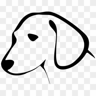 Black And White Dog Clipart , Png Download - Line Drawing Of Dog Head, Transparent Png