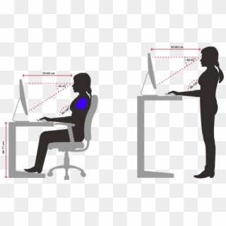 An Ergonomic Desk Set-up - Office Ergonomics Good Posture, HD Png Download