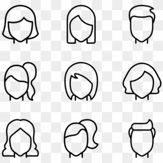 Hairstyles - Line Art, HD Png Download