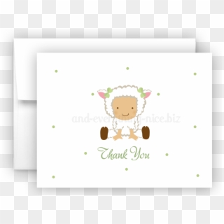 Baby Lamb Printed Thank You Cards • Folded Flat Note - Lamb Thank You, HD Png Download