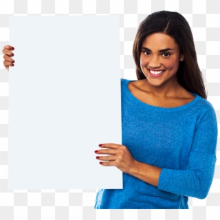 Girl Holding Banner, HD Png Download