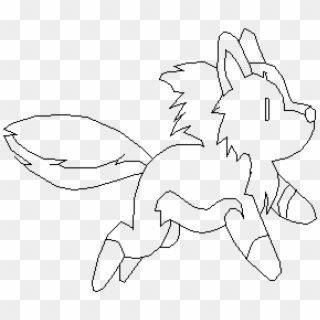 Baby Wolf Base - Line Art, HD Png Download