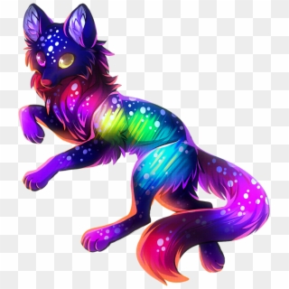 #rainbow #wolf #animal #puppy #pup #baby #freetoedit - Rainbow Wolves, HD Png Download