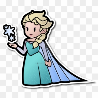 Elsa As A Paper Doll Drawing By - Paper Mario Characters Girls, HD Png Download