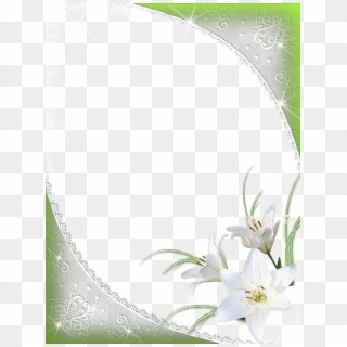Green Flower Border Png Download - Flower White Frame Png, Transparent Png