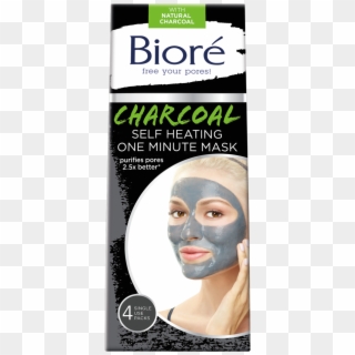 Biore Charcoal Self Heating One Minute Mask, HD Png Download