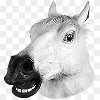 Animal Latex Head Face Mask Cosplay Costume Prop Helmet - Black And White Horse Mask, HD Png Download