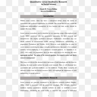 Pdf Quantitative Qualitative Research In Social Science - Introduction Social Research Pdf, HD Png Download