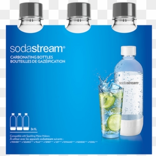 1l Bottle Grey 3pk - Bouteille Sodastream, HD Png Download