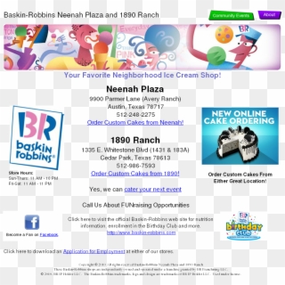 Parmer At Neenah And 1890 Ranch Competitors, Revenue - Baskin Robbins, HD Png Download