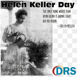 Helen Keller Watering Plants On A Porch - Helen Keller, HD Png Download