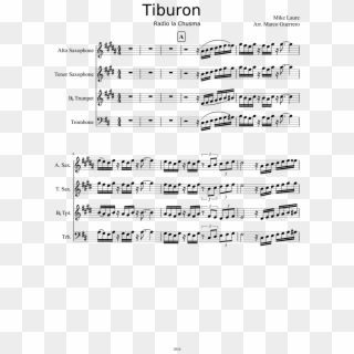 Tiburon Sheet Music Composed By Mike Laure Arr - Paint It Black Alto Sax, HD Png Download