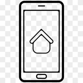 Home Sign On Mobile Phone Screen Comments - Mobile Symbol Png In White, Transparent Png