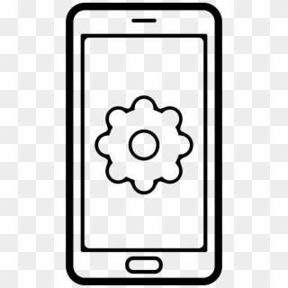 Cogwheel Symbol On Mobile Phone Screen Comments - Simbolo Engrenagem, HD Png Download