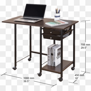 Foldable Student Desk W/2 Drawers - Desk, HD Png Download