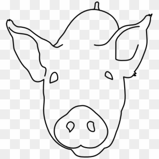 Outline Of Pig Head, HD Png Download