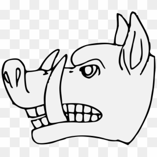 Boar's Head Couped Close - Cartoon, HD Png Download