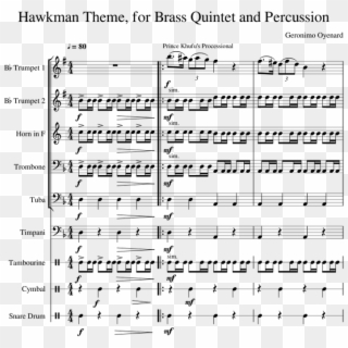 Hawkman Theme For Brass Quintet Sheet Music For Trumpet, - Turnam Başım Darda Benim, HD Png Download