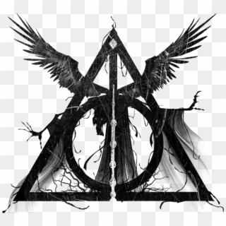Harry Potter Art - Deathly Hallows Symbol With Death, HD Png Download -  1200x1200(#3559894) - PngFind