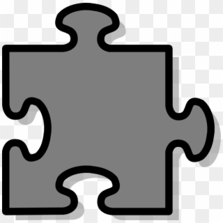 Grey Jigsaw Piece Clip Art At Clker - Jigsaw Piece Clip Art, HD Png Download
