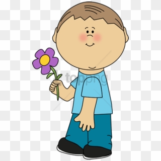 Free Png Boyflower - Boy With Flower Clipart, Transparent Png