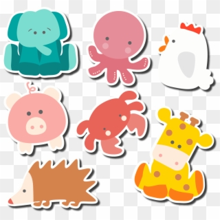 Animal, Cartoon, Drawing, Area, Food Png Image With - Cute Animal Stickers Vector, Transparent Png