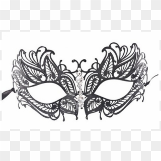 Asx Design Elegant Laser Cut Silver Finish With Crystal - Butterfly Masquerade Mask Template, HD Png Download