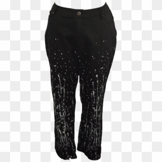 Black Jeans With White Paint Splatter Design By Ashley - Leggings, HD Png Download