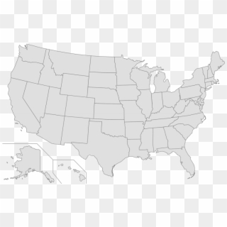 North America - Usa Blank Map Black, HD Png Download
