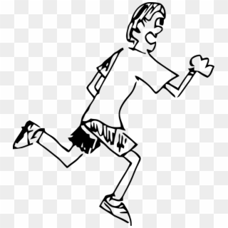 Jogger Runner Running Jogging Sports Man Person - Person Running Clipart Black And White, HD Png Download