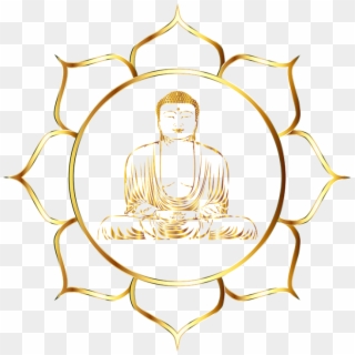 Buda, Budismo, Flor, Línea Arte, Lotus, Meditación - Mahavir Jayanti Post, HD Png Download