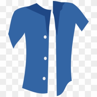 T-shirt Dress Shirt Clothing Button - Blue Shirt Clipart, HD Png Download