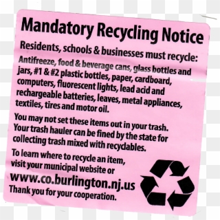 Mandatory Recycling Service - Recycle Symbol, HD Png Download
