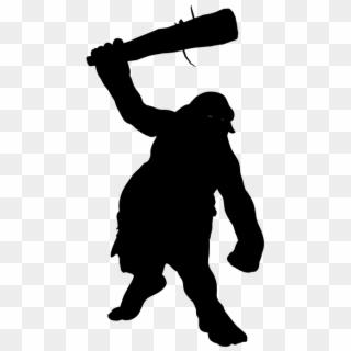 Silhouette Troll Ork Fighter Warrior Club Fantasy - Ork Silhouette, HD Png Download