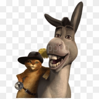 Free Png Donkey Png Images Transparent - Shrek Puss In Boots And Donkey, Png Download
