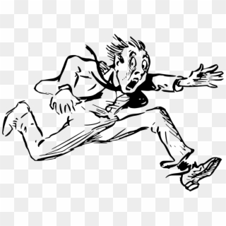 Drawing Running Man Line Art Cartoon Black And White - Running Man Clip Art Black And White, HD Png Download