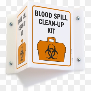 Blood Spill Clean-up Kit Sign - Biohazard Symbol, HD Png Download