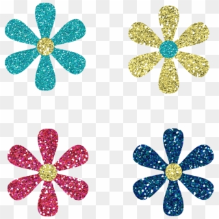 Flowers Scrapbook Colors Glitter Png Image - Outline Snowflake Tattoo Design, Transparent Png