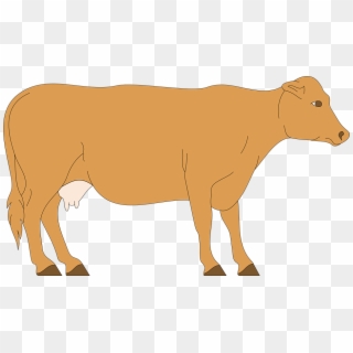 Cow Livestock Cattle - Clip Art Brown Cow, HD Png Download