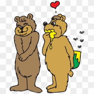 Honey Heart Love Bears Romance Romantic Valentine - Bear And Honey, HD Png Download