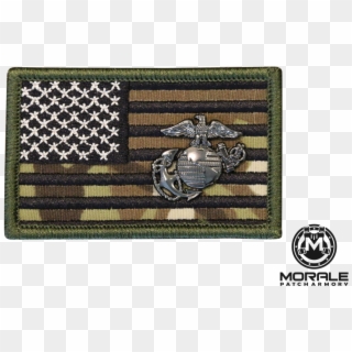 Camo Flag With Marine Corps Ega Usmc Morale Patch - Emblem, HD Png Download