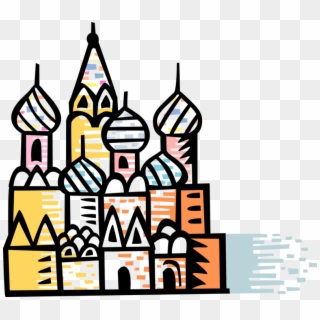 Cathedral Clipart Transparent - Drawing Saint Basil Cathedral, HD Png Download