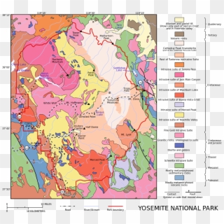 Map Of Cathedral Peak Granodiorite - Map Of Yosemite, HD Png Download