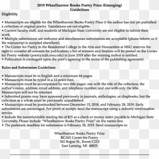 2019 Wheelbarrow Books Poetry Prize Guidelines Eligibility - Not Yet, HD Png Download