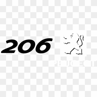 Peugeot 206 Logo Black And White - Cartoon, HD Png Download