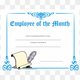 Employee Of The Month Certificate Template Free Templates - Certificate Of Excellence Templates Free, HD Png Download