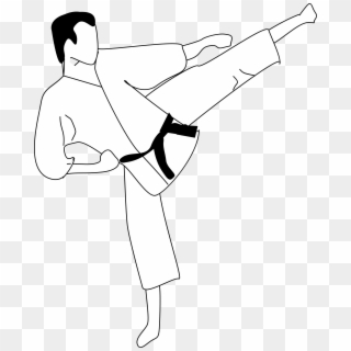 This Free Icons Png Design Of Karate Kick - Karate Black Belt Cartoon, Transparent Png