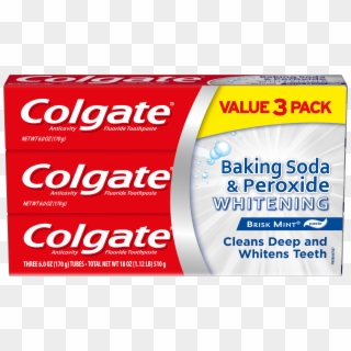 Colgate Baking Soda And Peroxide Whitening Toothpaste, - Colgate, HD Png Download