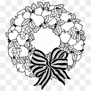 Christmas Wreath Coloring Pages 6 Nice For Kids - Christmas Wreath Colouring Book, HD Png Download